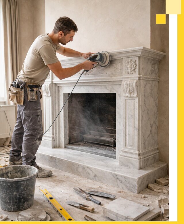 Изготовление и установка мраморных каминов в Нурлате под ключ