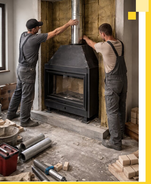 Изготовление и монтаж закрытых каминов в Нурлате под ключ