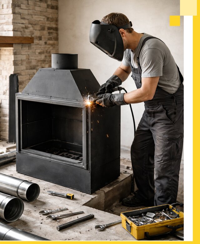 Продажа и установка металлических каминов в Нурлате под ключ