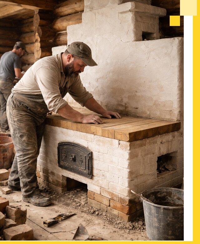 Проектирование и установка русской печи с лежанкой в Нурлате