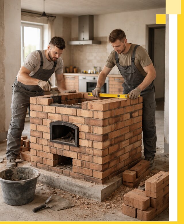 Установка и монтаж печей в частном доме в Нурлате под ключ