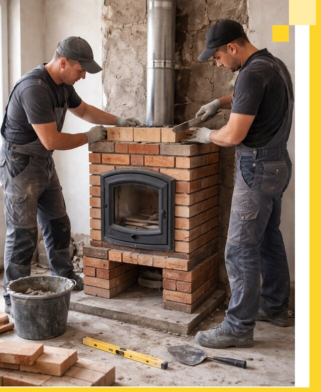 Монтаж печи камина под ключ в Нурлате с гарантией и пусконаладкой