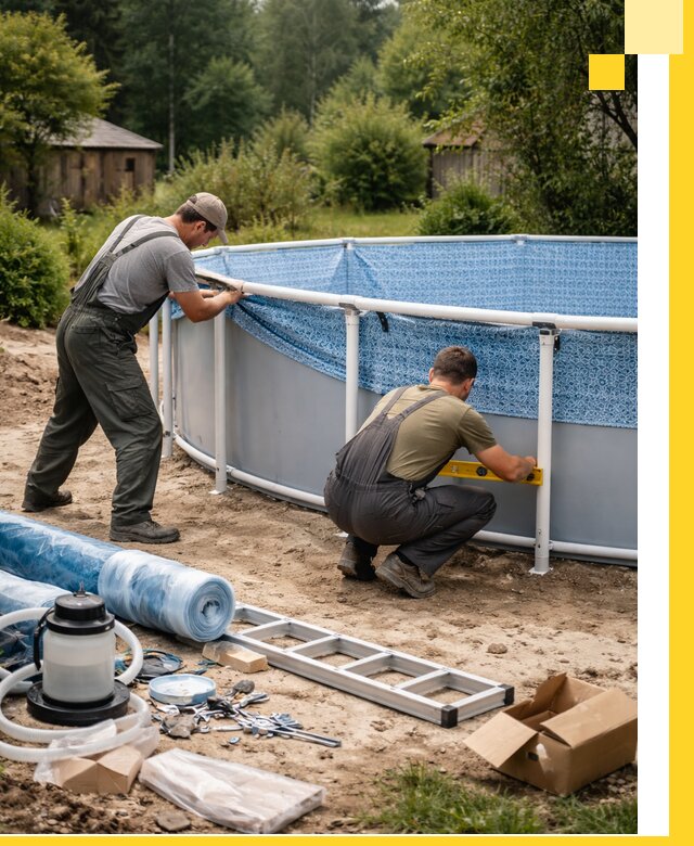 Установка и монтаж каркасных бассейнов в Нурлате под ключ