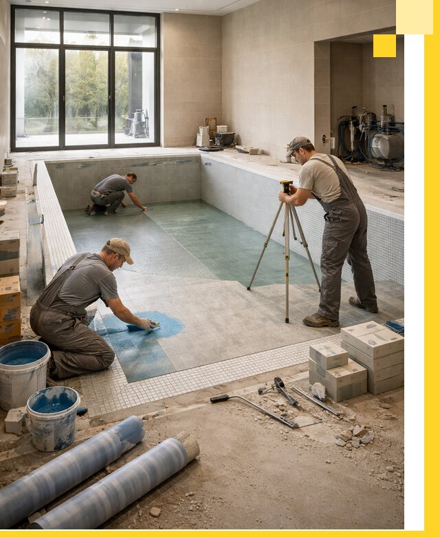 Проект и строительство закрытых бассейнов в Нурлате под ключ