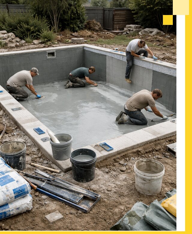 Изготовление и монтаж чаши бассейна под ключ в Нурлате