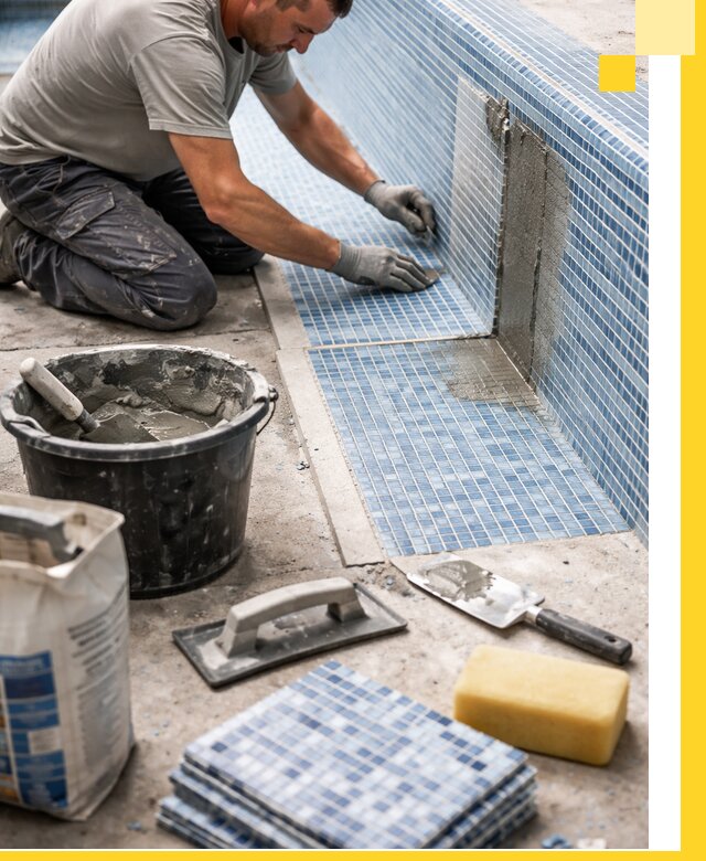 Укладка и ремонт мозаики для бассейнов под ключ в Нурлате