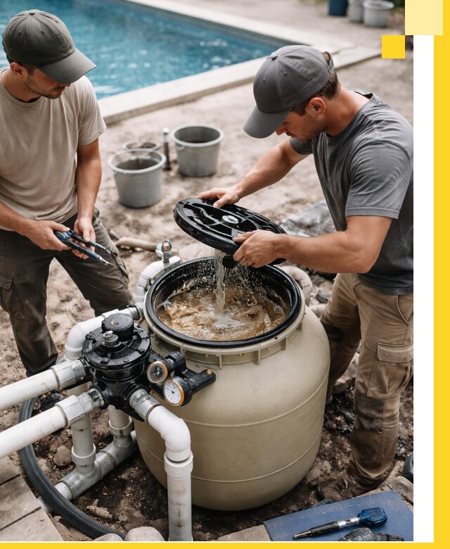 Установка и обслуживание песочных фильтров для бассейнов в Нурлате