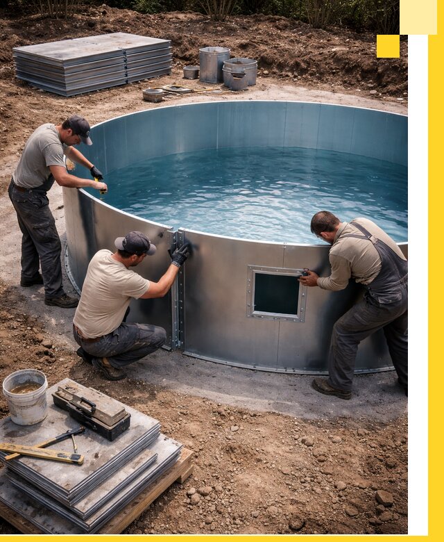 Круглые бассейны под ключ в Нурлате проектирование и монтаж