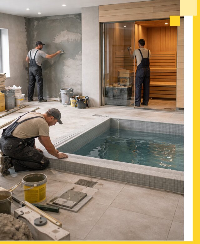 Проектирование и строительство сауны с бассейном в Нурлате