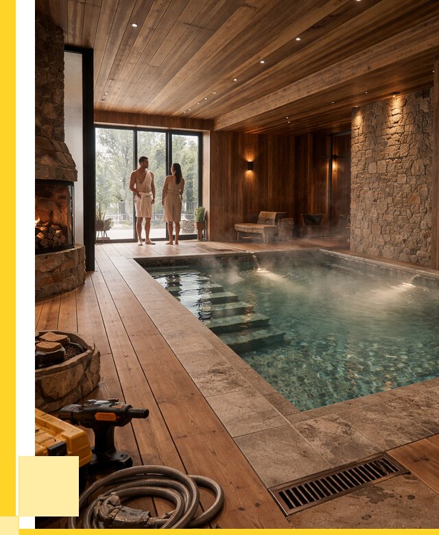 Проекты бань с бассейном под ключ в Нурлате от 78203 р., ЭриданНрт