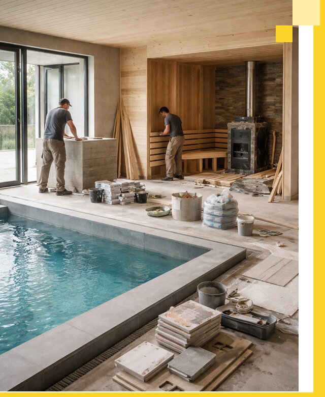 Проектирование и строительство бань с бассейном в Нурлате