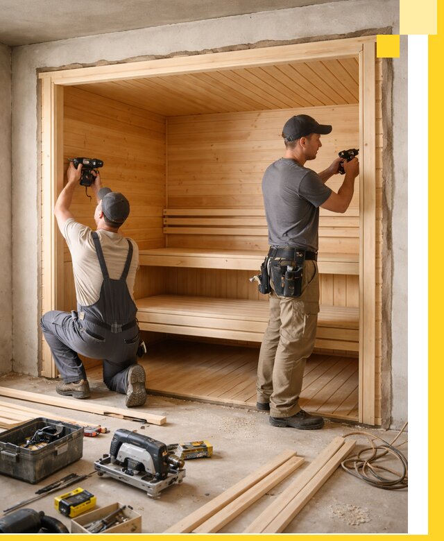 Монтаж саун под ключ в Нурлате — проектирование и установка