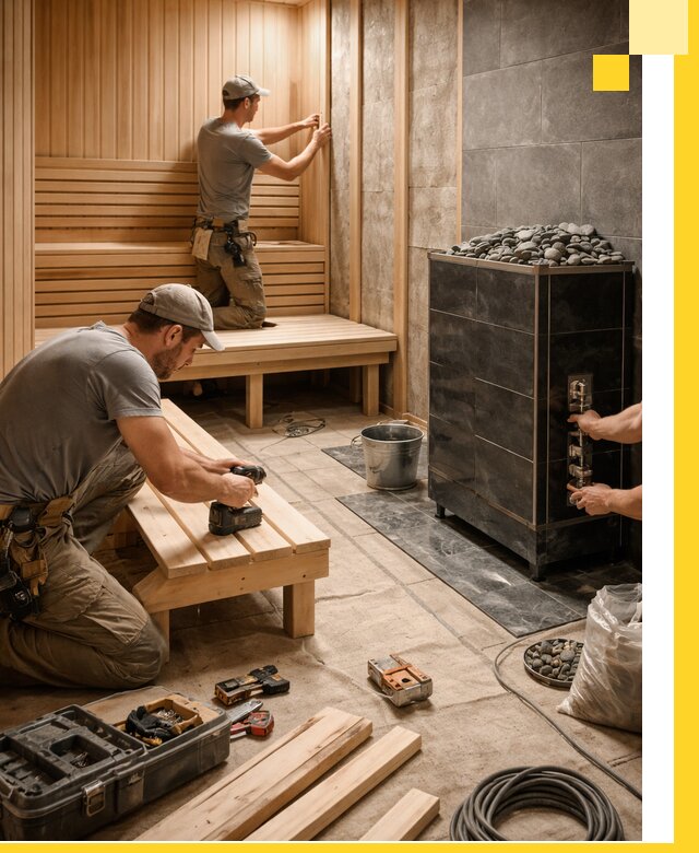 Дизайн и строительство интерьерных саун под ключ в Нурлате