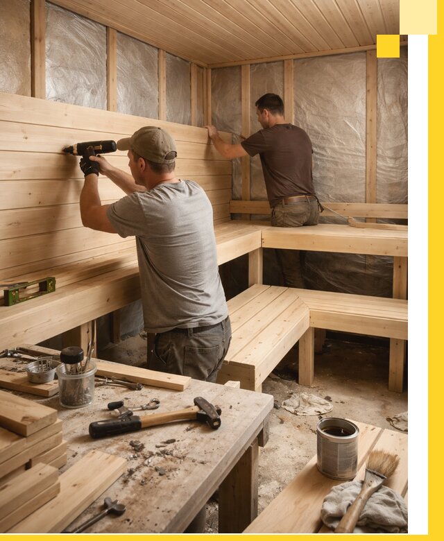 Профессиональная отделка бань и саун под ключ в Нурлате