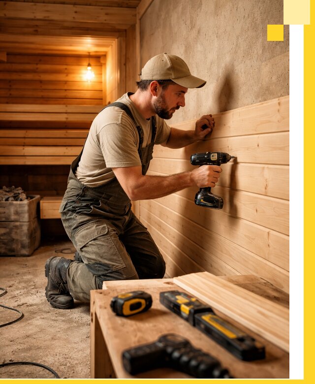 Профессиональная внутренняя отделка бани в Нурлате под ключ