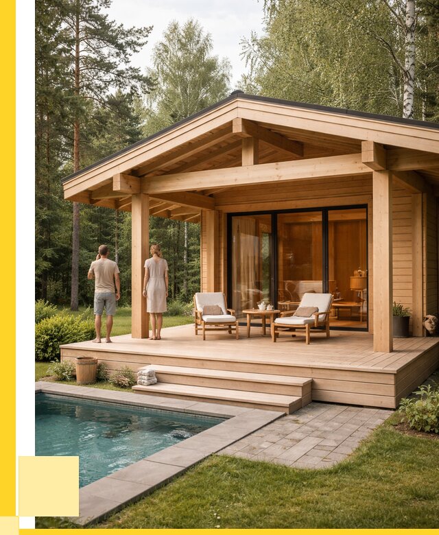 Бани с террасой под ключ в Нурлате от 625620 р. | ЭриданНрт