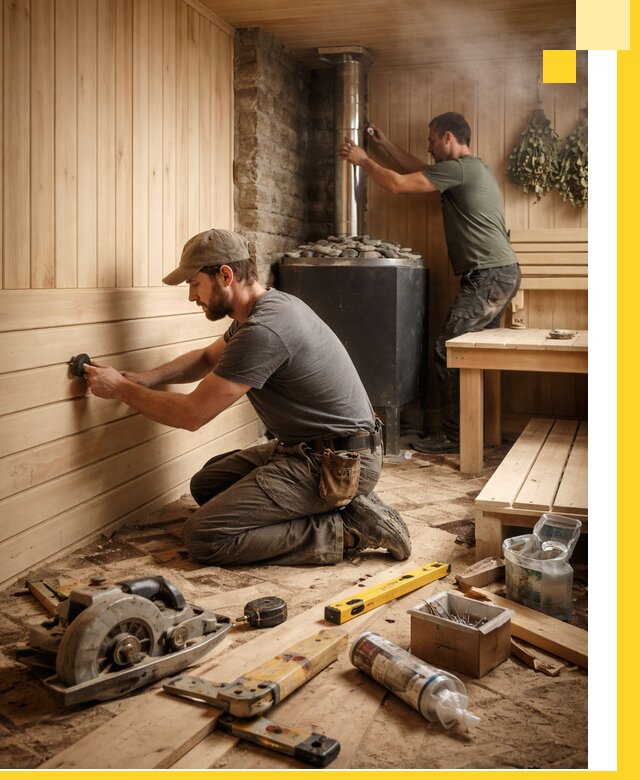 Полное строительство и оснащение парных под ключ в Нурлате