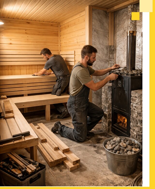 Дизайн и строительство интерьеров бань под ключ в Нурлате