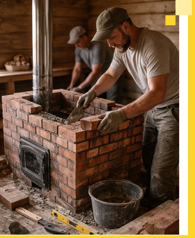 Кирпичные печи для бани под ключ в Нурлате, проект и монтаж