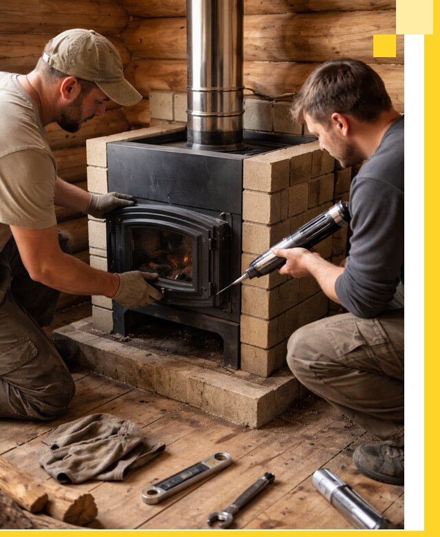 Монтаж и установка печи в бане под ключ с гарантией в Нурлате