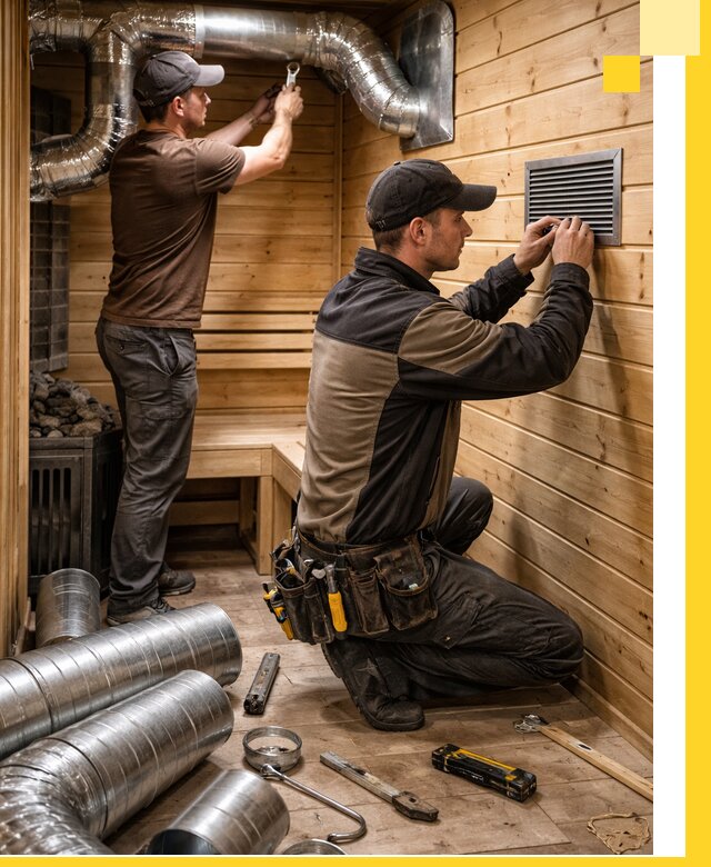 Проектирование и монтаж вентиляции бани в Нурлате под ключ