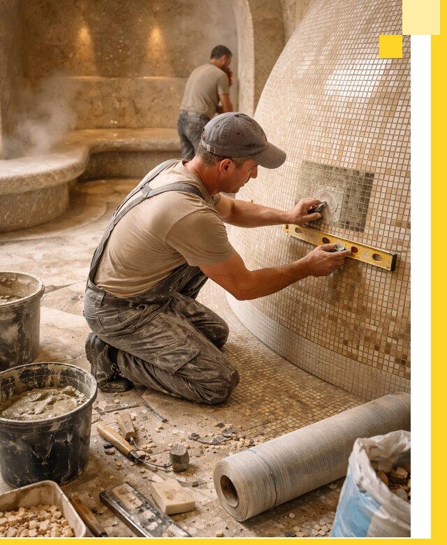 Хамам под ключ в Нурлате: проектирование, строительство, отделка