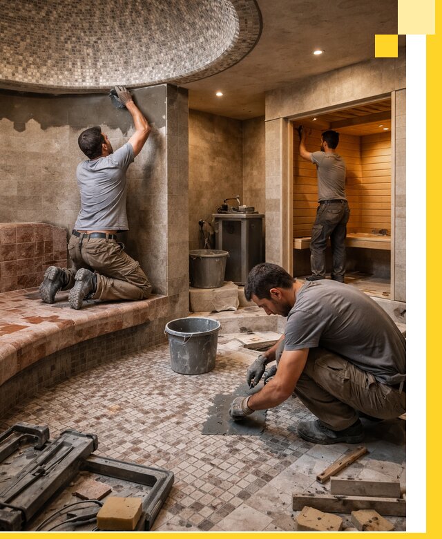 Проект и строительство хамама бани и сауны под ключ в Нурлате