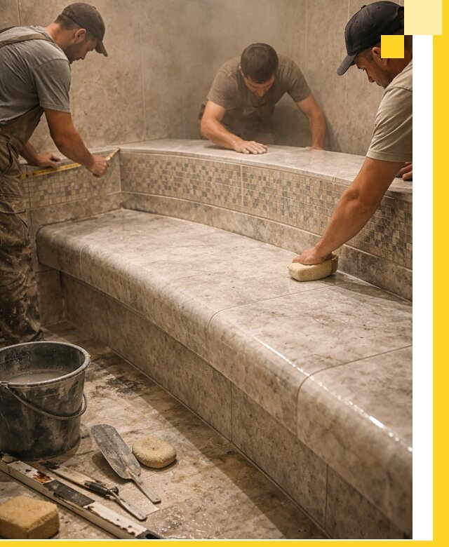 Изготовление и установка сидений для хамама в Нурлате