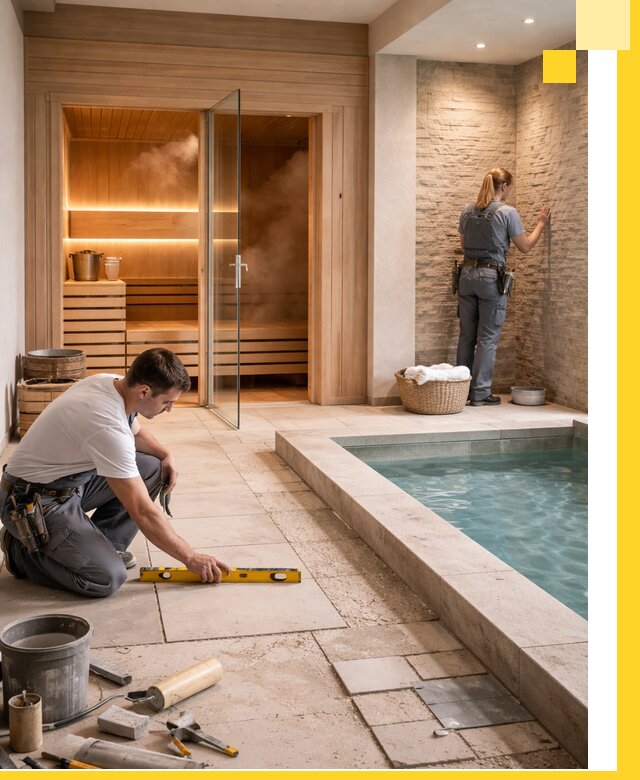 Комплексный дизайн и отделка интерьеров SPA под ключ в Нурлате